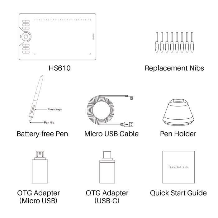 Tablette de dessin graphique Huion HS610 Appareils3