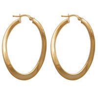 Boucle d'oreille Creoles or torsadee fil rectanglee lisse Boucle d'oreille Creoles or torsadee fil rectanglee lisse