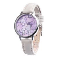 MONTRE Blanc de bande dessinée de bande dessinée licorne MONTRE Blanc de bande dessinée de bande dessinée licorne