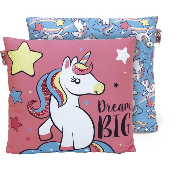 Coussin Carré Confort Licorne - 40x40 cm
