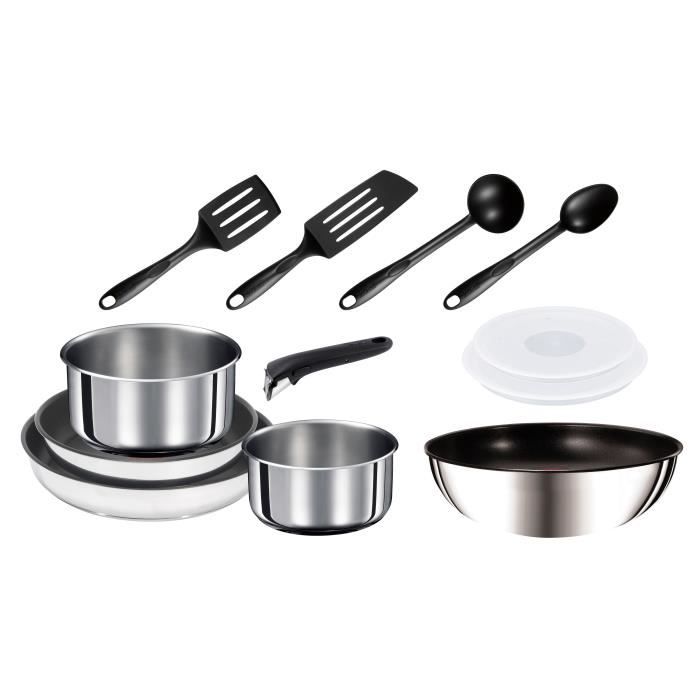 TEFAL YY3108FA INGENIO INOX Batterie de cuisine 12 pièces - Tous feux dont induction
