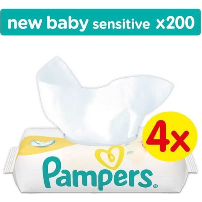 Pampers Lingettes New Baby Sensitive Lot de 4 x 50