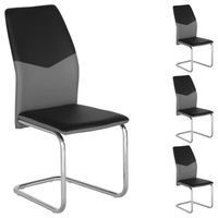 CHAISE Lot de 4 chaises de salle à manger LEONA piètement CHAISE Lot de 4 chaises de salle à manger LEONA piètement