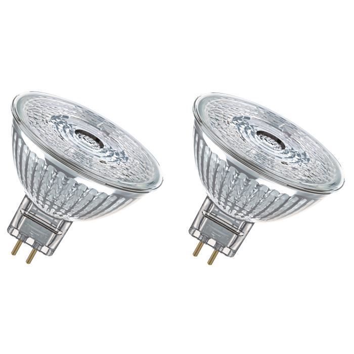 OSRAM Lot de 2 Ampoules spot LED MR16 GU5,3 5 W équivalent à 35 W blanc chaud dimmable