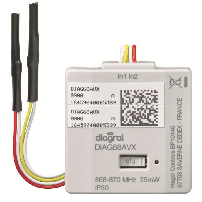DIAGRAL Emetteur encastrable sur pile DIAG68AVX