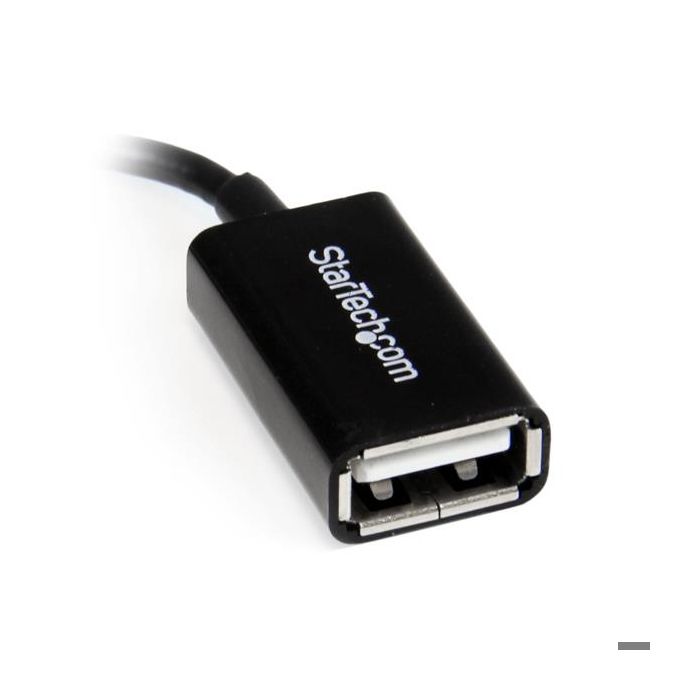 STARTECH Câble adaptateur Micro USB à angle droit vers USB Host OTG de 12 cm - Adaptateur USB On-The-Go coudé - M/F