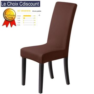 HOUSSE DE CHAISE Housses de Chaises Marron Extensibles de Salle a M