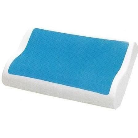 BLEU CALIN Oreiller ergonomique à mémoire de forme + gel rafraîchissant - 55 x 35 x 12 à 9 cm
