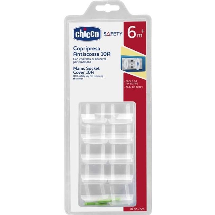 CHICCO Lot de 10 Caches prises avec clés