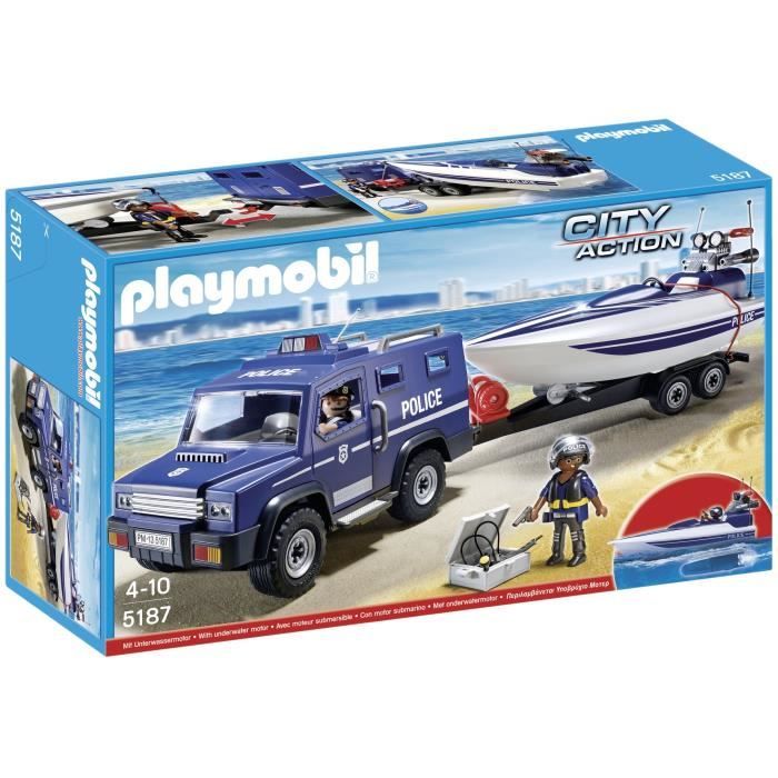 PLAYMOBIL 5187 Fourgon et Vedette de Police