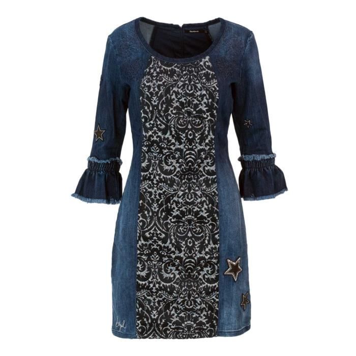 Desigual 18wwvd06blue Robe Femme Coton Bleu wkN8n0XZOP