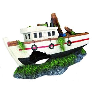 TRIXIE Décoration Barque de p?che 15 cm pour aquarium