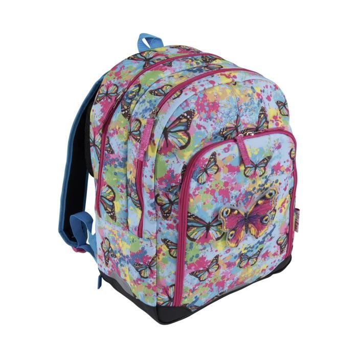 KID'ABORD ICU Sac à Dos Borne - 2 Compartiments - 6 à 9 ans - Classe primaire et élémentaire - 30cm - Bleu - Enfant Fille