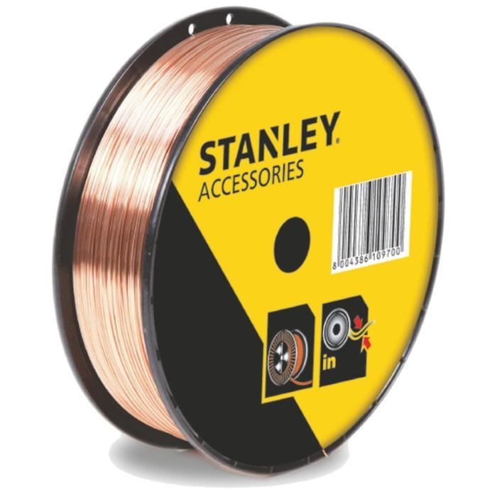 STANLEY 460618  Bobine fil acier pour soudure MIG/MAG sans gaz - Ø 0,8 mm - 0,9 kg