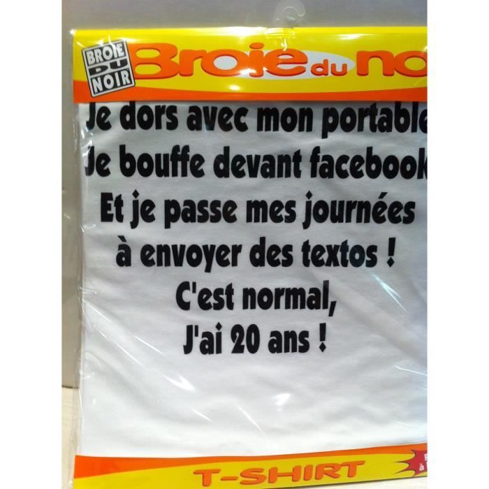 T-Shirt Humoristique J'ai 20 ans Taille Unique … … - Achat / Vente ...