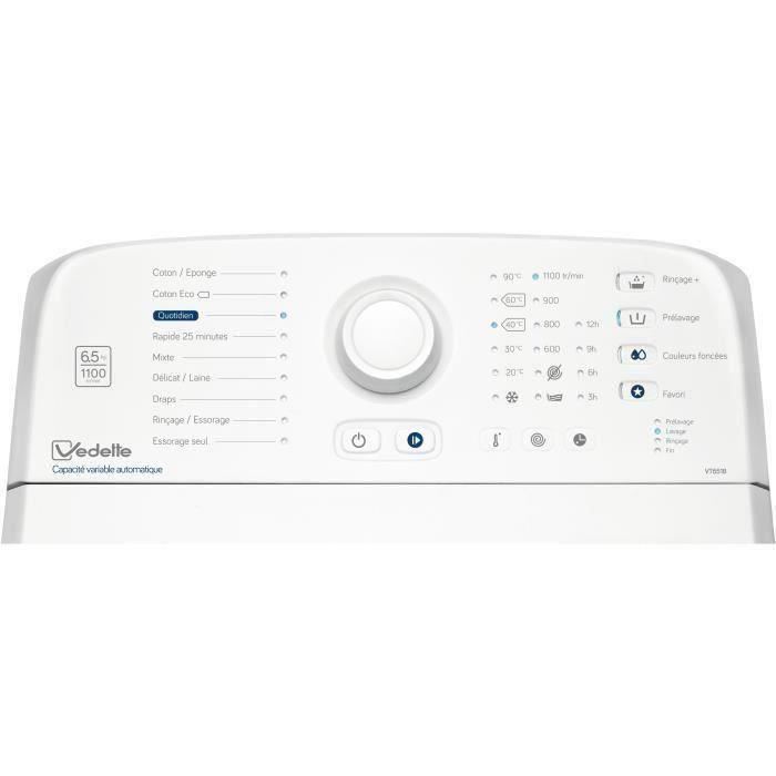  VLT510W - Lave linge top - 6,5 kg - 1100 tours1