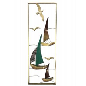 Dbtxwd Sculpture Murale Voilier Métal 3D – Décoration Nautique Bleue Moderne, Voilier 3D Pour Salon, Chambre, Style Marin Côte