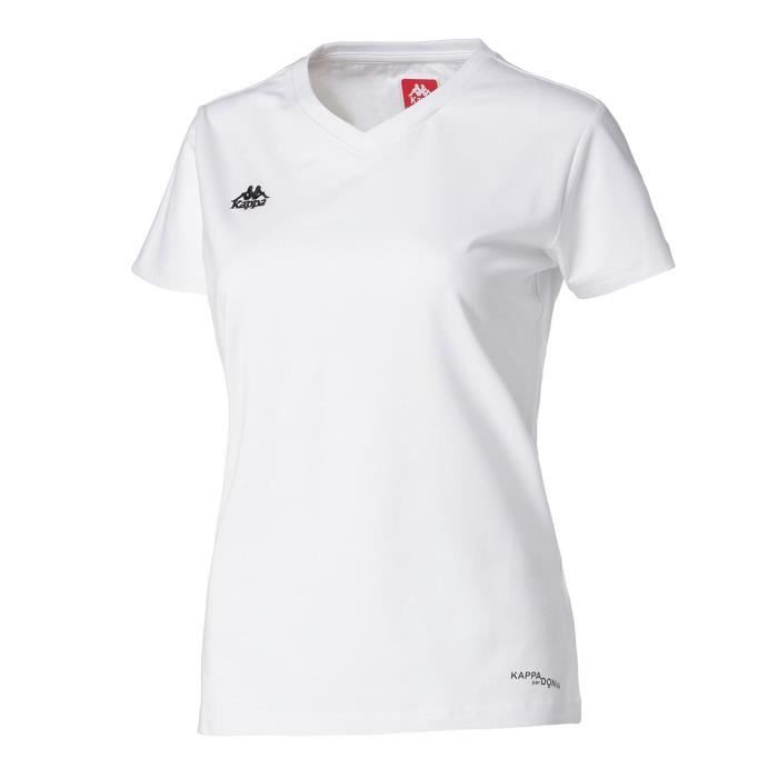KAPPA T-shirt Manches Courtes - Femme - Blanc