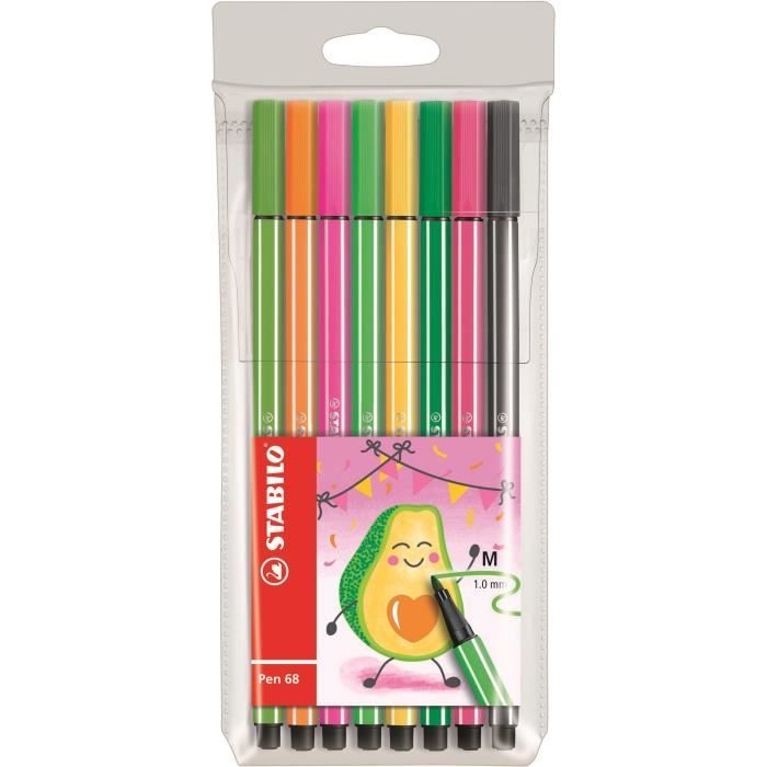 STABILO 8 feutres de dessin Pen 68 Living colors - Décor avocat