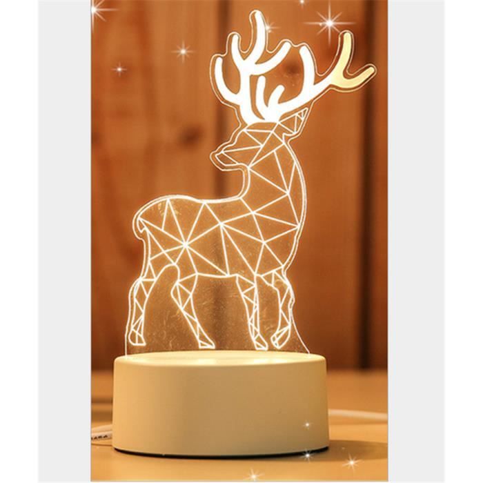 Table Gradient Light Bureau Cerf Led6warm Colorée Nouveauté 3d À De Acrylique Lampe pGUqSLzMV