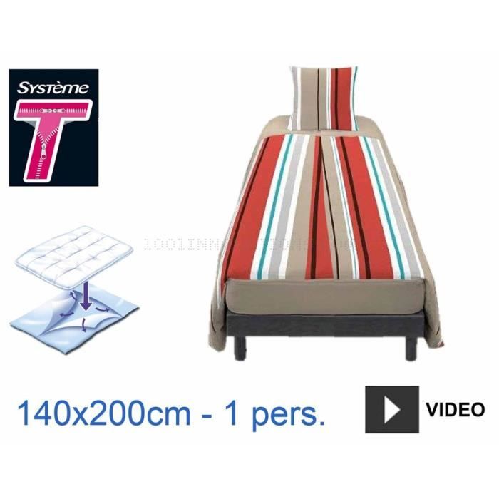 Housse De Couette Systeme T #3: HOUSSE DE COUETTE Système T Housse De Couette Facile 1 Pers. - Rouge Housse De Couette Systeme T #3: HOUSSE DE COUETTE Système T Housse De Couette Facile 1 Pers. - Rouge