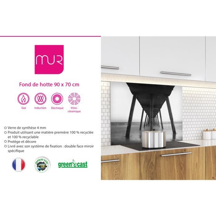 Fond de hotte "Pont noir et blanc" en3