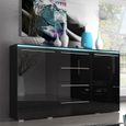 Buffet-bahut noir laqué brillant design CANON 2 Sans éclairage ... Buffet-bahut noir laqué brillant design CANON 2 Sans éclairage ...