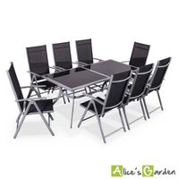 SALON DE JARDIN Naevia - Table de jardin 8 places alu/textilène SALON DE JARDIN Naevia - Table de jardin 8 places alu/textilène