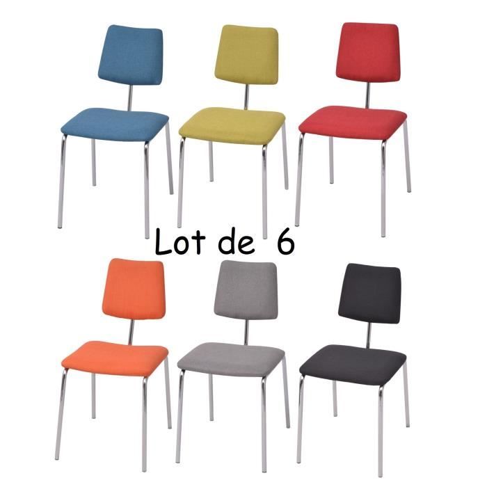 Lot de 6 chaises de salle à manger colorés Multicolore en Acier
