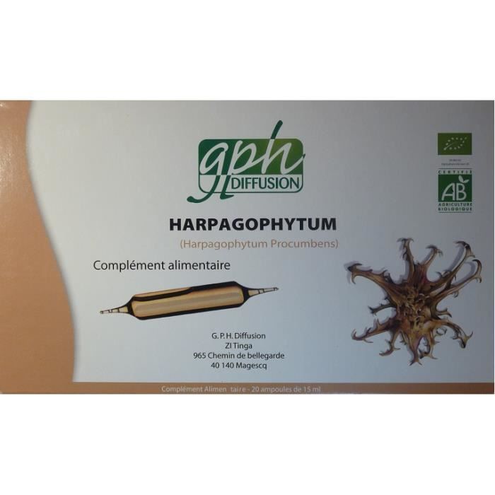 Harpagophytum biologique 20 ampoules de 15ml Co... Achat / Vente