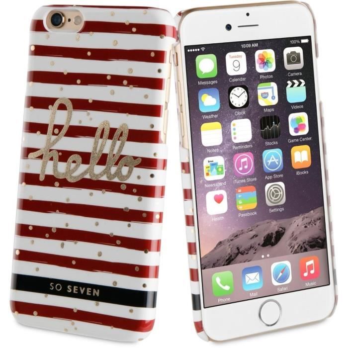 SO SEVEN Bundle BORD DE MER Coque+STYLO+CARNET-Rouge IPHONE 6/6S