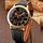 Montre bracelet Homme - Analogique - Cuir - Doré