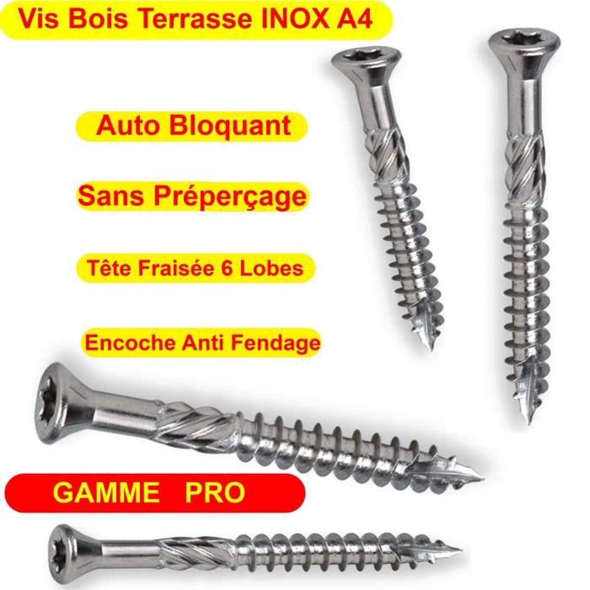 Bricolage Vis Terrasse Bois Dur Inox A4 5x50 Resiste Au Sel Chlore Kevin Am