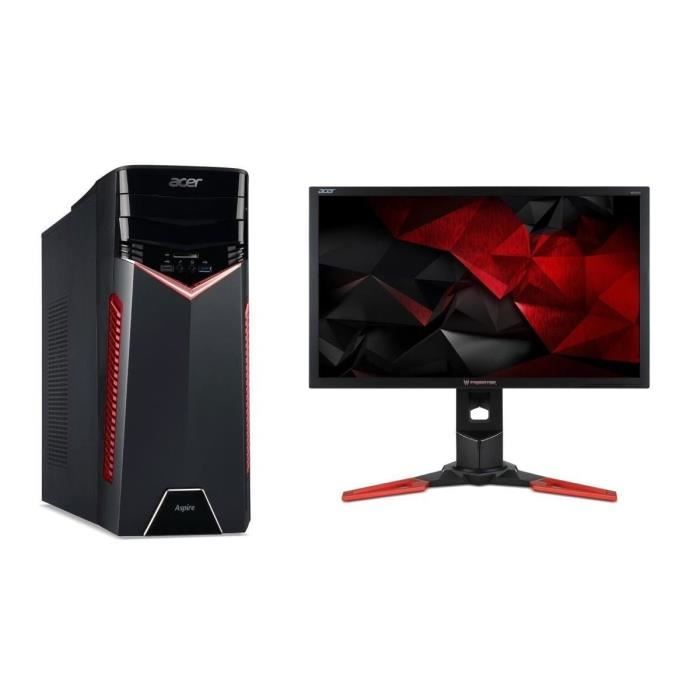 PC ACER Aspire GX-781 - i5-7400 - RAM 8Go - 1To HDD + 128Go SSD - GTX 1070 8Go + Ecran Predator XB241H 24\