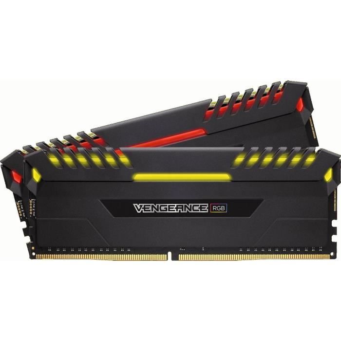 CORSAIR Mémoire PC DDR4 - Vengeance RGB 16 Go (2 x 8 Go) - 3000 MHz - CAS 15 - LED RGB (CMR16GX4M2C3000C15)