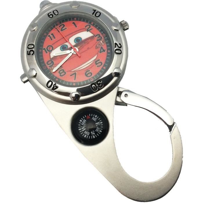CARS Montre Analogique Mousqueton