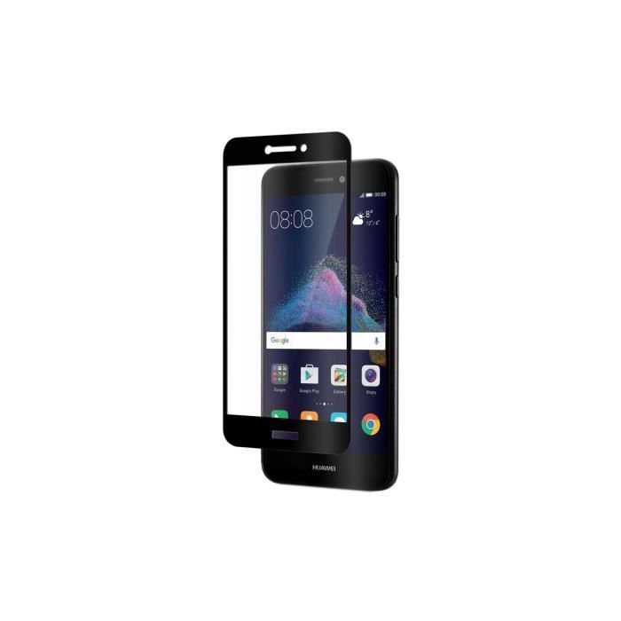 QDOS VERRE TREMPE OPTIGUARD BORD A BORD NOIR POUR HUAWEI P8 LITE 2017