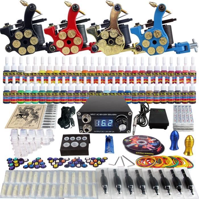 Solong Tattoo TK458 Kit de Tatouage Complète 4 Machine à Tatouer