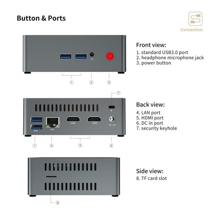 Mini PC Beelink J45 Unité Central - 8GB+256GB1
