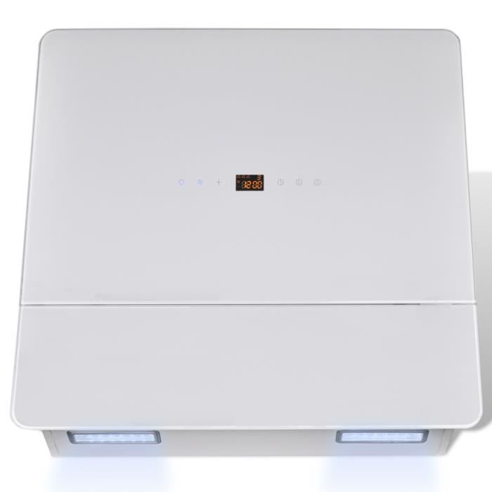 Hotte murale inclinée en verre trempé2