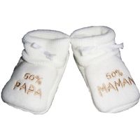 CHAUSSON - PANTOUFLE Chaussons bébé brodés "50% maman… Blanc/beige CHAUSSON - PANTOUFLE Chaussons bébé brodés "50% maman… Blanc/beige