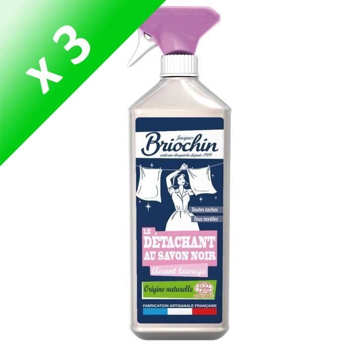 BRIOCHIN Spray détachant avant lavage au savon noir - 500 ml (Lot de 3)