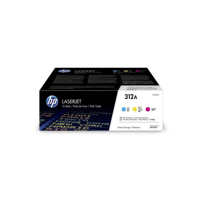 HP D'origine HP Color LaserJet Pro MFP M 476 dw toner (312A / CF 440 AM) multicolor multipack (pack de 3), 2 700 pages, 11,15 centimes par page