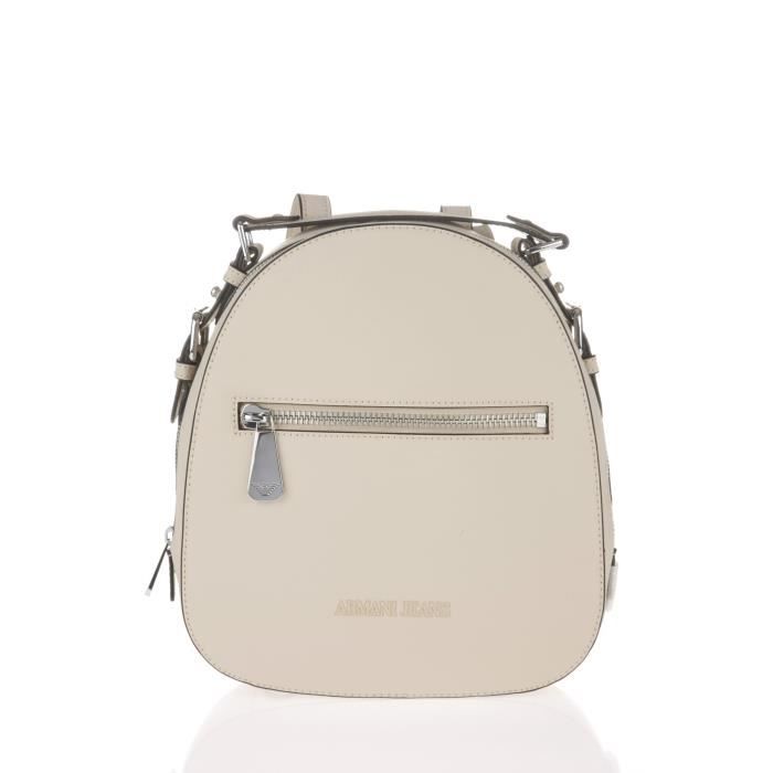 ARMANI JEANS - Sac à Dos Beige en Similicuir Mate - Femme
