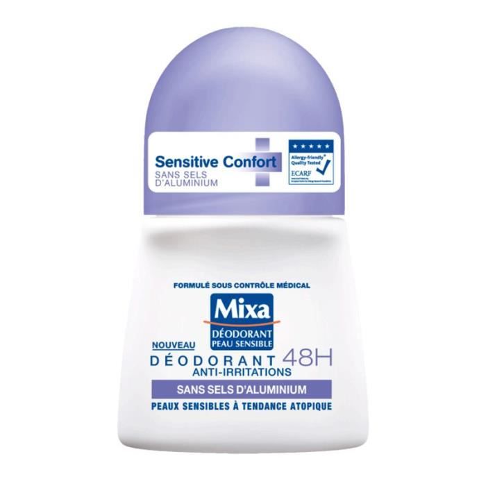 MIXA Déodorant Bille Sensitive Confort sans Sels d'Aluminium - 150 ml