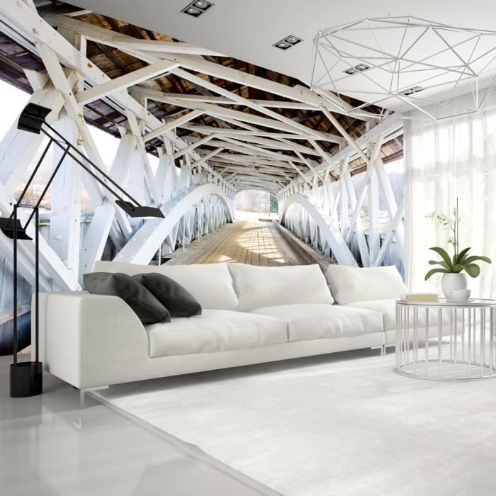 Papier Peint Old Bridge 150x105 3d Et Perspective Trompe L