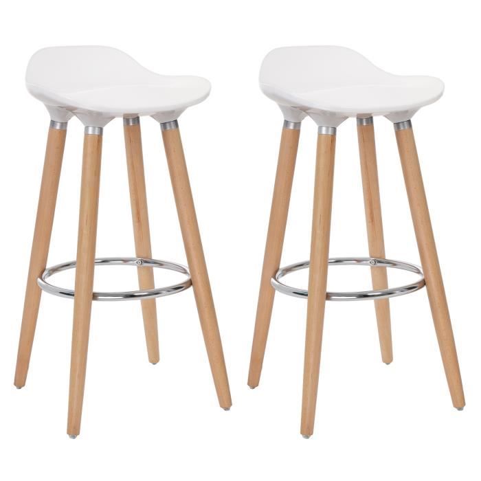 songmics r lot de 2 tabourets de bar pieds en boi