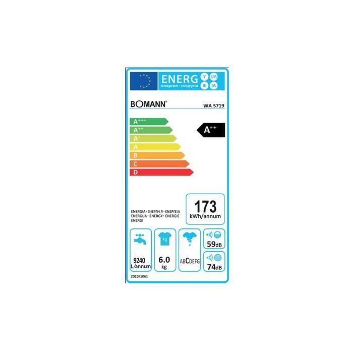 Lave linge 6kg classe A++1