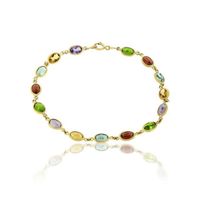 BRACELET - GOURMETTE Bracelet Or Semie-precieuse 5 Couleurs 6x4 Mm. BRACELET - GOURMETTE Bracelet Or Semie-precieuse 5 Couleurs 6x4 Mm.