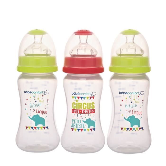 BEBE CONFORT Lot de 3 Biberons Maternity 270ML - Edition Circus